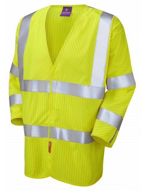 Leo Anti-Static Waistcoat – 3/4 Sleeve - Yellow S18 High Visibility